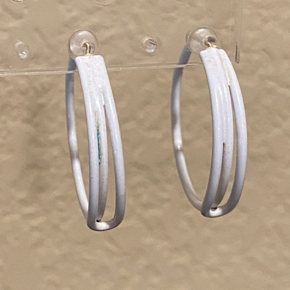 Fun White Hoop Earrings